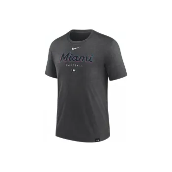 Nike x MLB T-Shirt Miami Marlins Men's Charcoal Stone Flower
