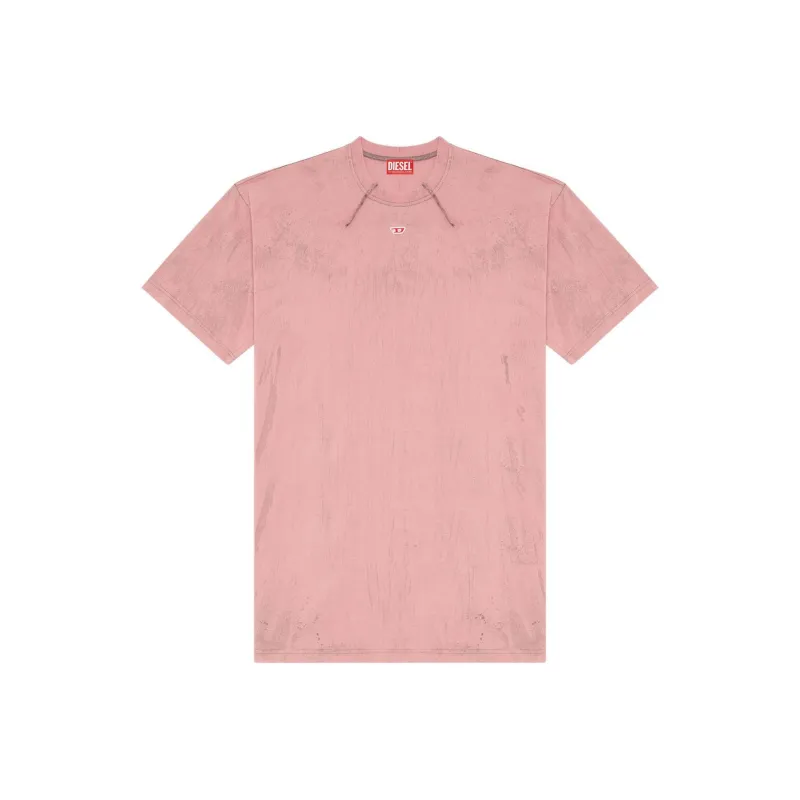 DIESEL SS24 Drop Shoulder Sleeve T Shirt Men's Pink-0