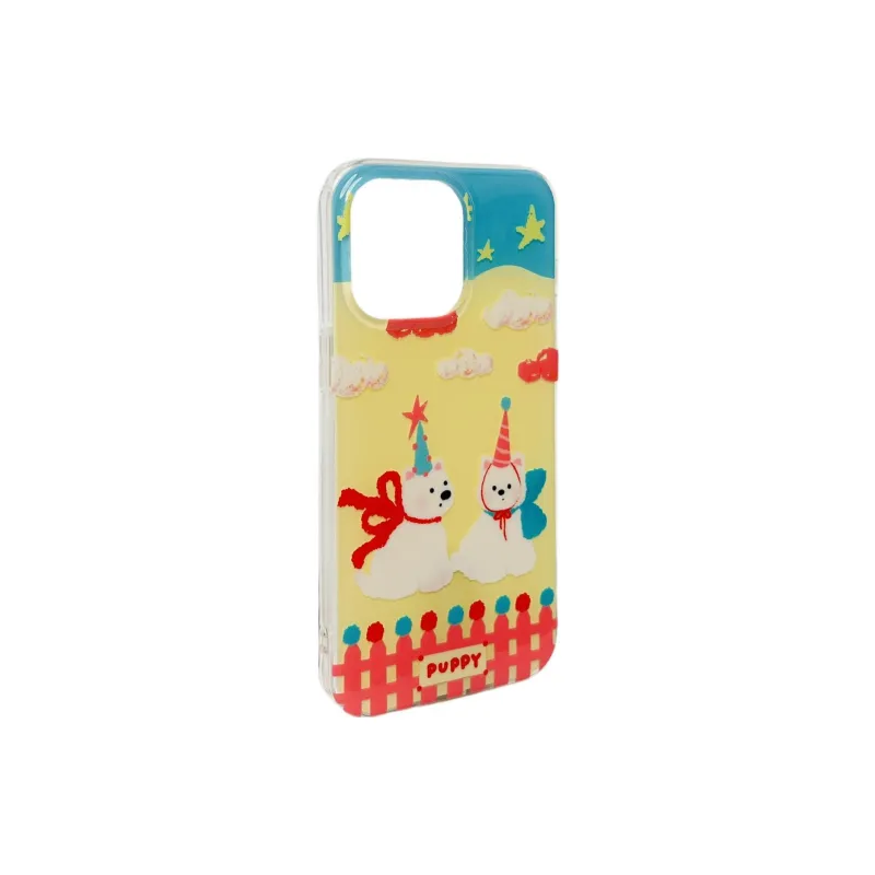 KVZUVUU Acrylic Material Fenced Puppy Phone Cases Compatible With IPhone 16/15 Pro Max/Apple 13/14 Pro Max Collection-1