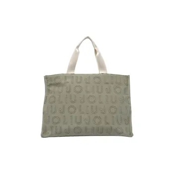 LIU·JO Cotton With Polyester Tote Bag, Shopping Bag, Shoulder Bag, Handbag Women's Green