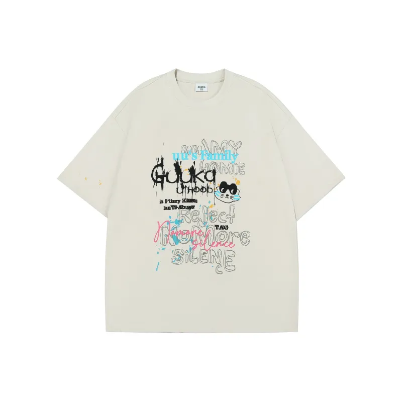 Guuka Short Sleeved T Shirts Unisex Light Khaki-0