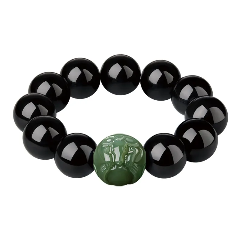 Moonstone Edge Obsidian Jade Bracelets Men's-0