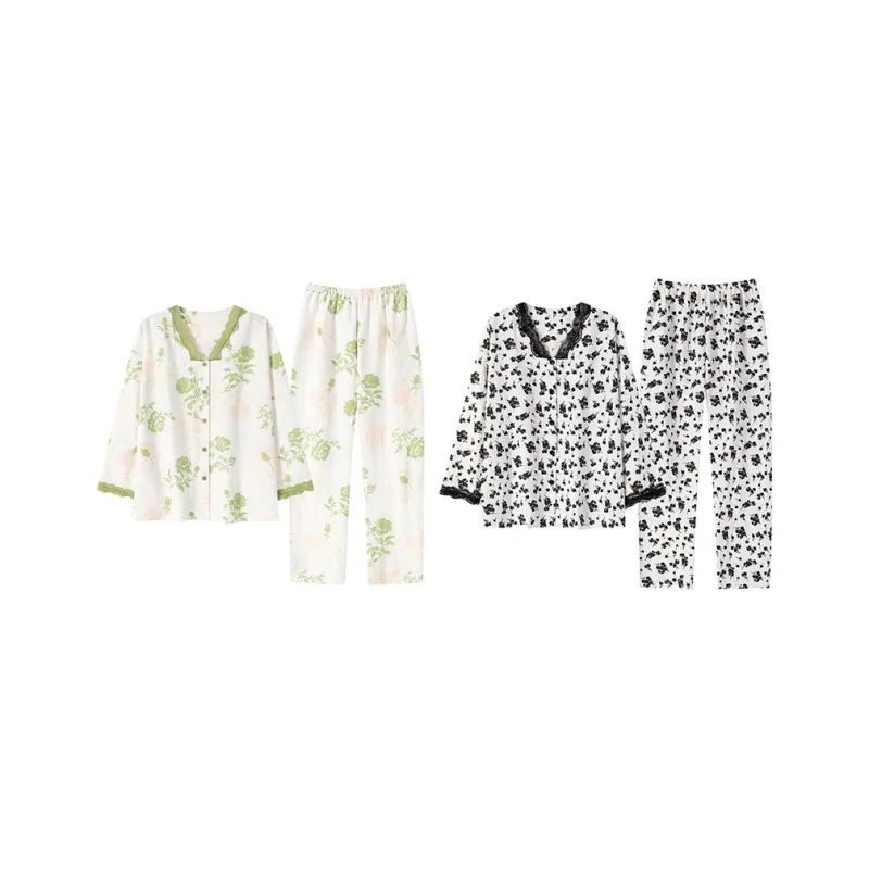 Herbal Primer Pajama Set Women's Combo Set-43