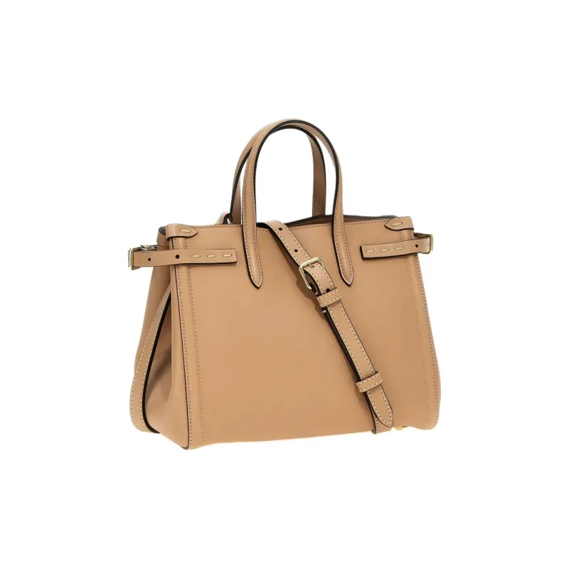 Valentino Calfskin Tote Bag, Shopping Bag, Handbag Small Size Women's Light Umber-2