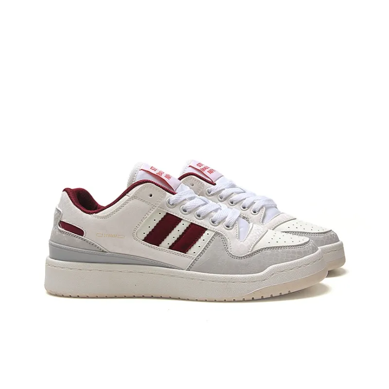 STUR YSN Wear resistant And Lightweight Low Top Skateboard Shoes Unisex White Purple Red-3