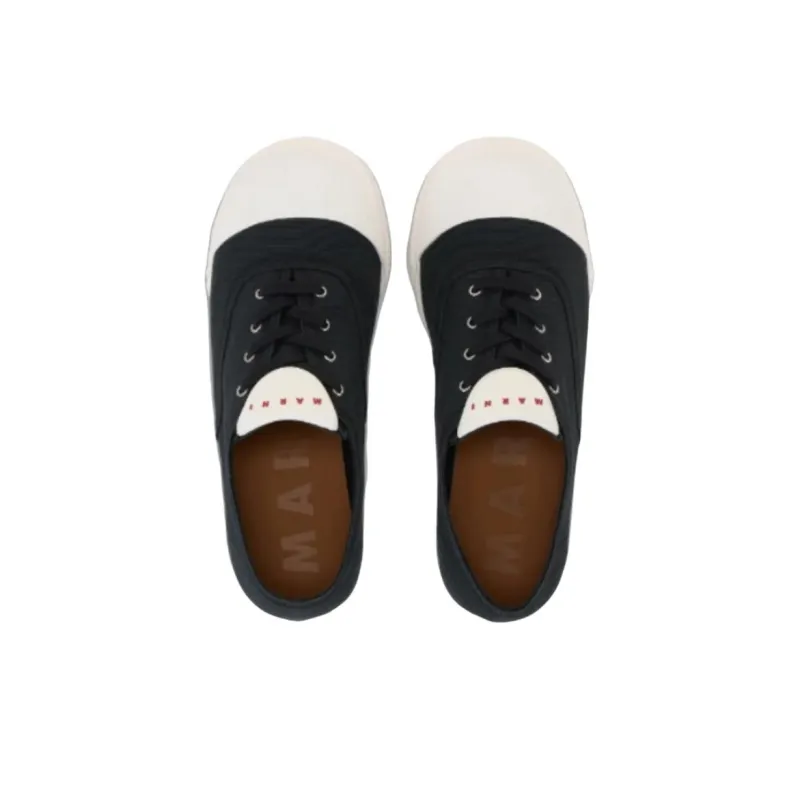 MARNI COTTON WAVE Low Top Canvas Shoes Men's Black-3