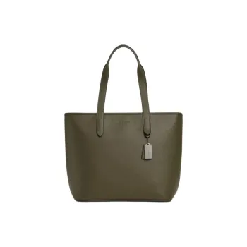 COACH Sullivan Litchi Grain Leather Tote Bag, Shopping Bag, Handbag, Shoulder Bag Large Size Men's Green