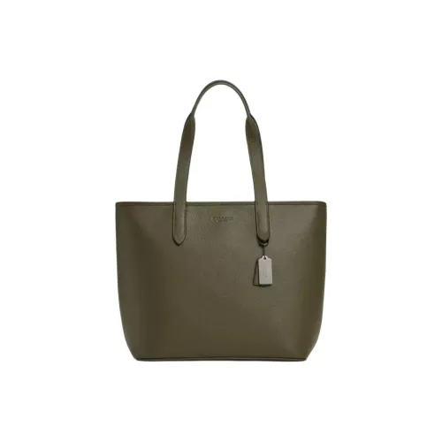 COACH Sullivan Litchi Grain Leather Tote Bag, Shopping Bag, Handbag, Shoulder Bag Large Size Men's Green