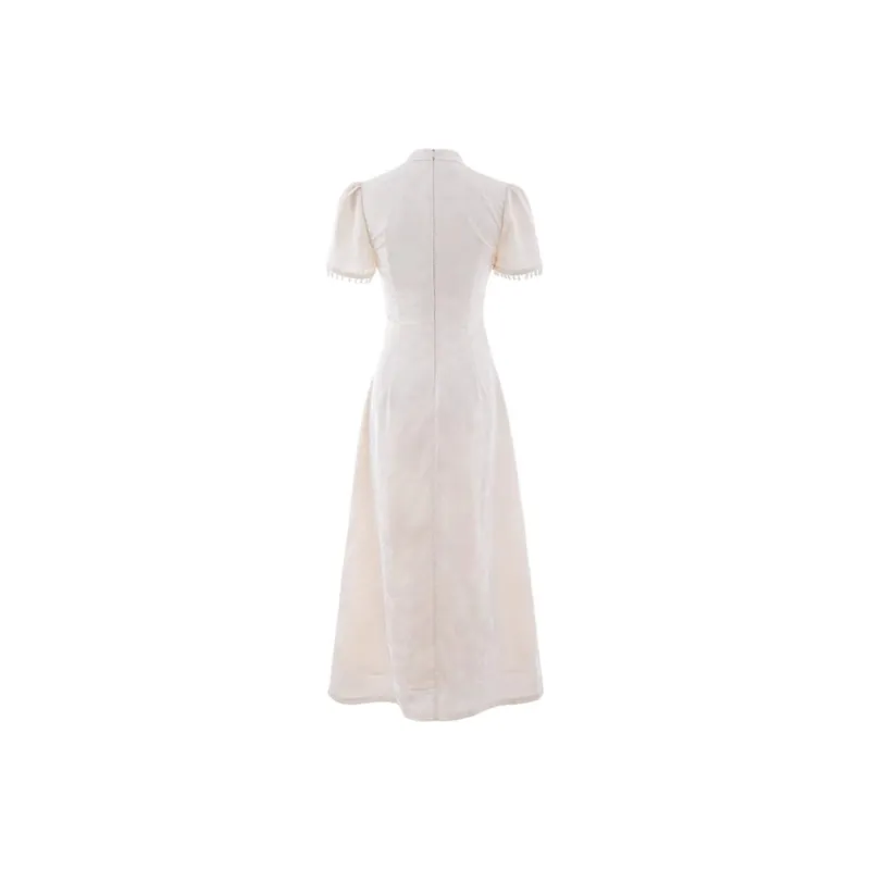Short Sleeved Dress Style Women's Apricot Single Item-3