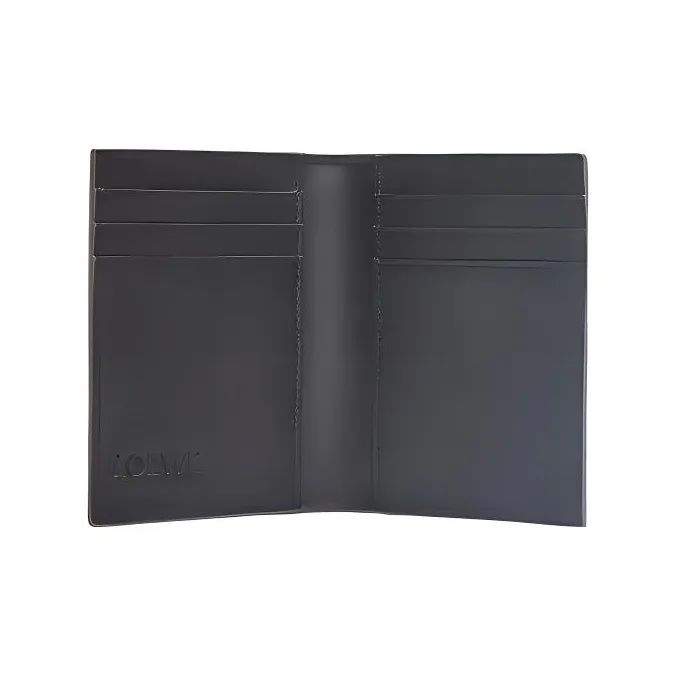 LOEWE Puzzle Cow Leather Card Holder Wallet Men's Asphalt Gray-3