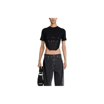 DION LEE SS24 Set in Sleeve T Shirt Unisex Black
