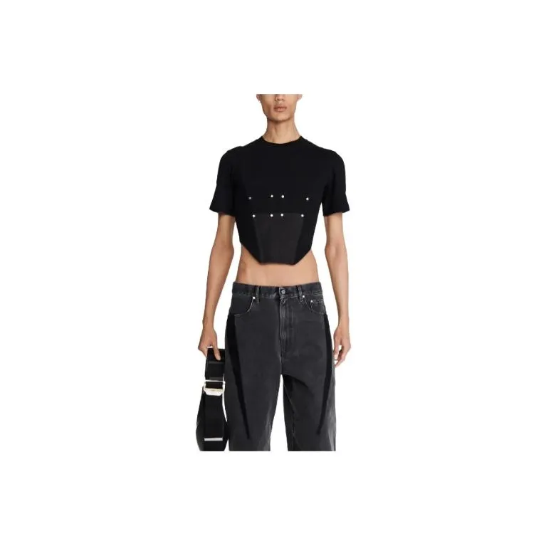 DION LEE SS24 Set in Sleeve T Shirt Unisex Black-0
