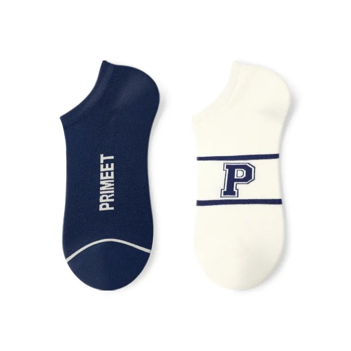 Primeet Ankle Socks Men's 5 Pack Striped Letter-3
