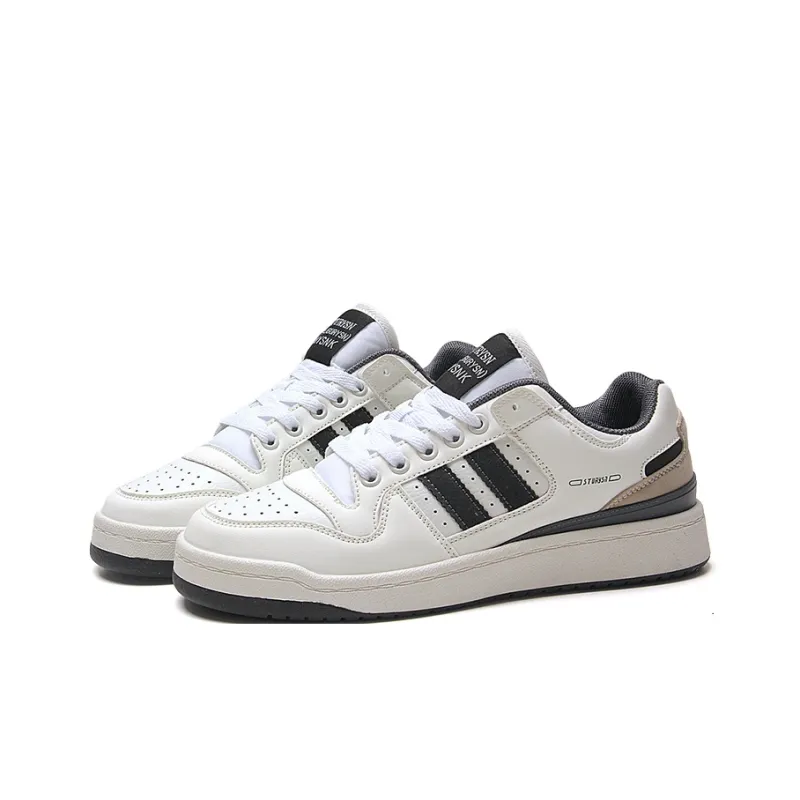 STUR YSN Wear resistant And Lightweight Low Top Skateboard Shoes Unisex White Dark Gray-1