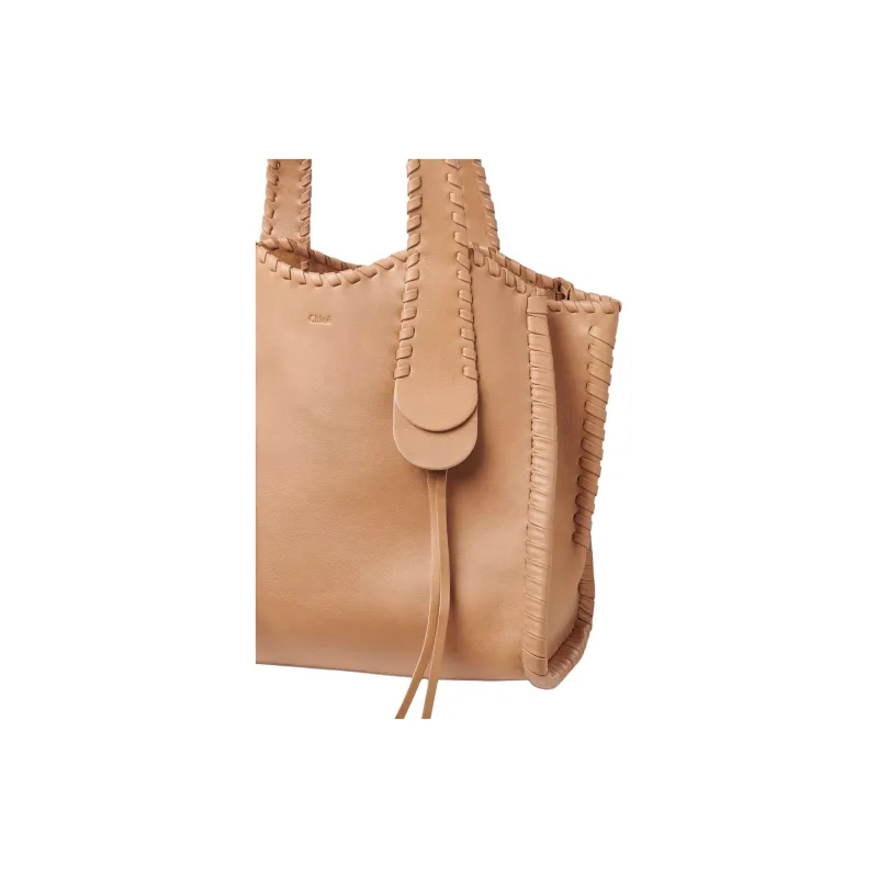 Chloe Mony Calfskin Tote Bag, Shopping Bag, Shoulder Bag, Handbag Medium Size Women's Light Tea Brown-2