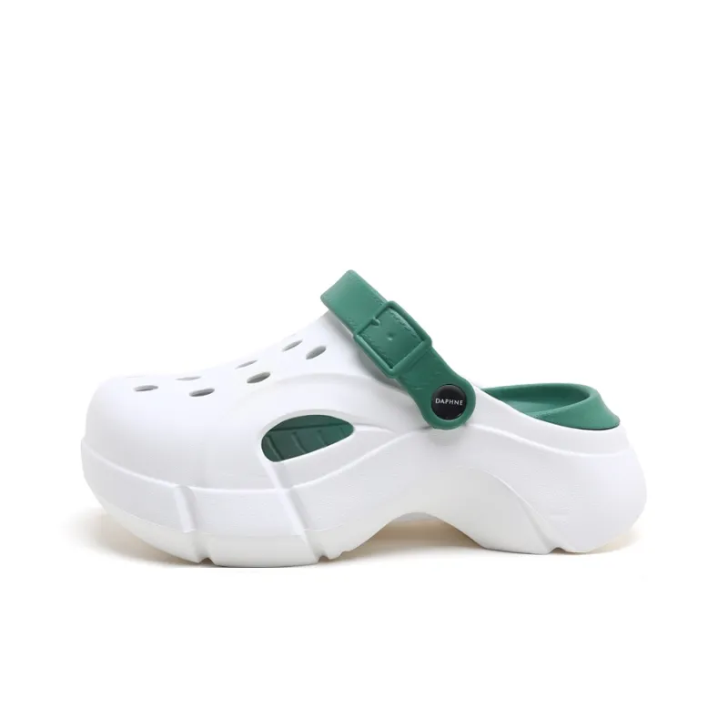 DAPHNE Clogs Women's White Green-0