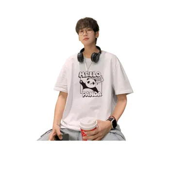 Tonlion Drop Shoulder Sleeve T Shirt Men's Raw White