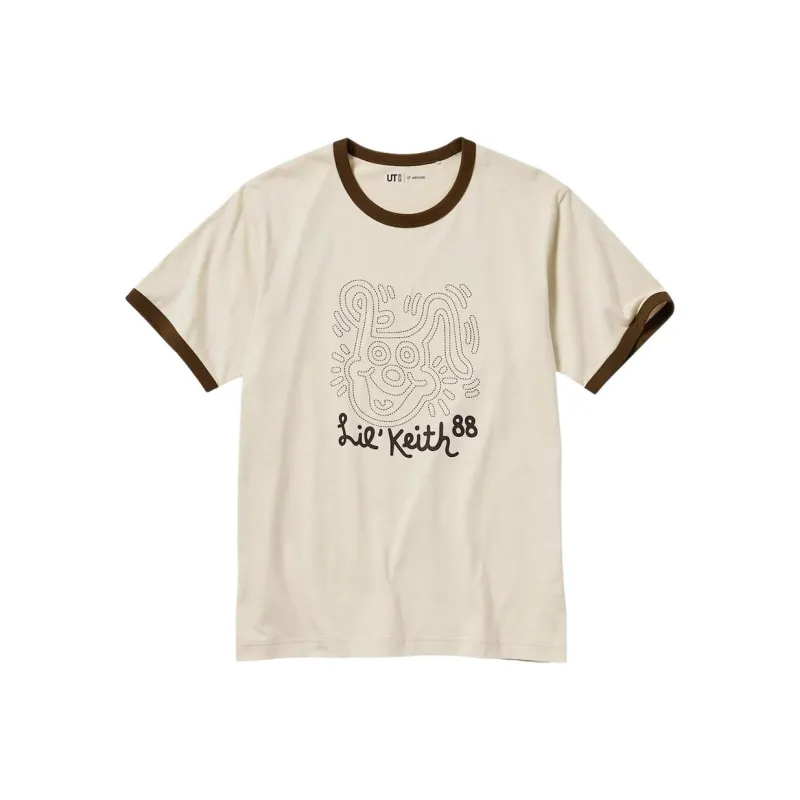 UNIQLO Drop Shoulder Sleeve T Shirt Unisex Light Beige-0
