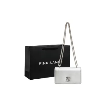 PINK·LAND PU Shoulder Bag Small Size Large Size Women's Silver/Khaki/Black