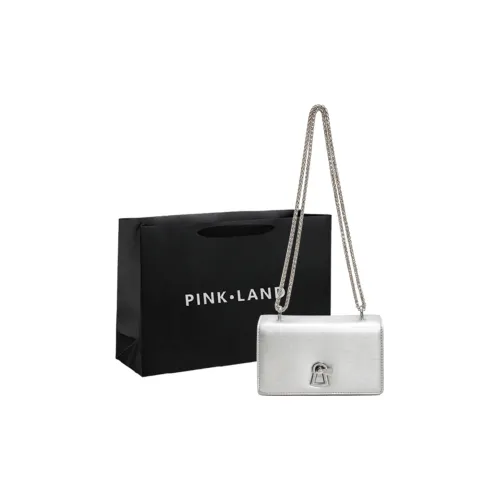 PINK·LAND PU Shoulder Bag Small Size Large Size Women's Silver/Khaki/Black