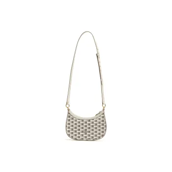 BALLY Leather Crescent Bag Shoulder Bag Crossbody Bag Small Size Women's Gray