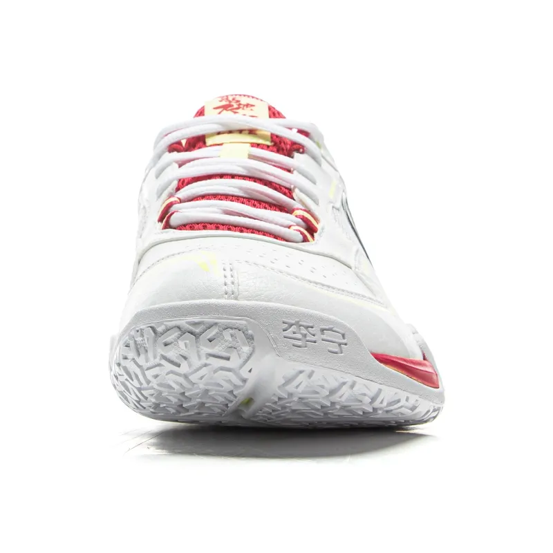 LiNing Cushioned Slip-Resistant Abrasion-Resistant Low-Top Badminton Shoes Unisex Gray Red-4