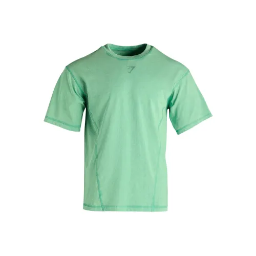GYMSHARK HERITAGE WASHED T SHIRT T Shirt Men's Lake Green