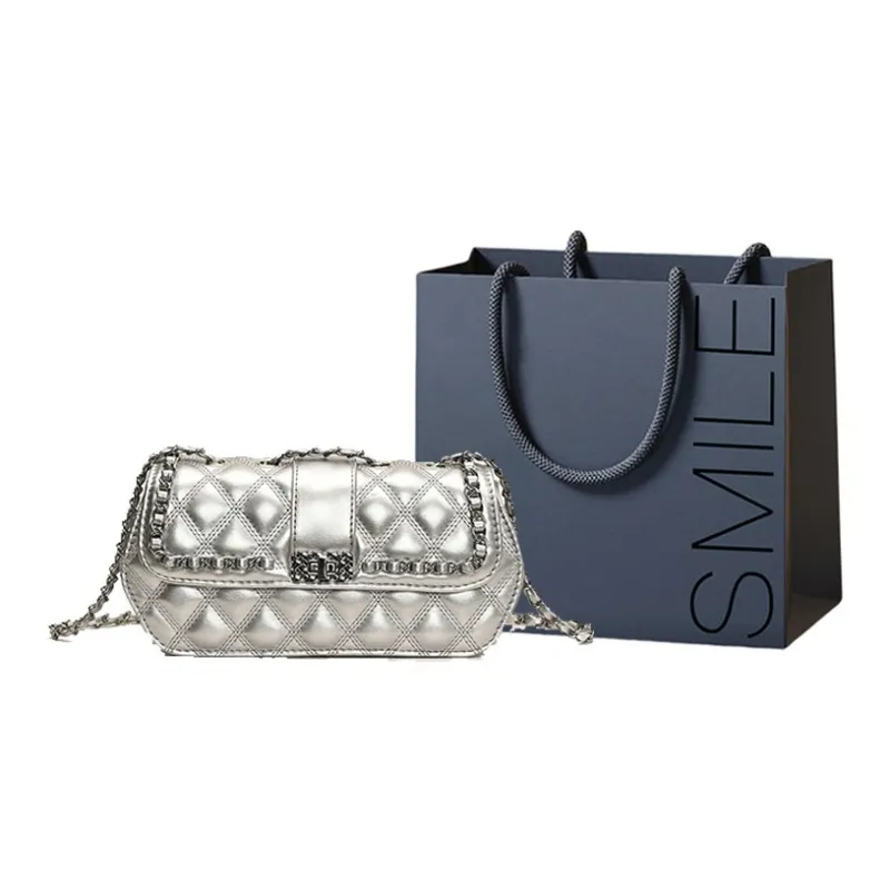 SWIMADE PU Shoulder Bag Women's Ecru/Silver/Black/Coffee-0