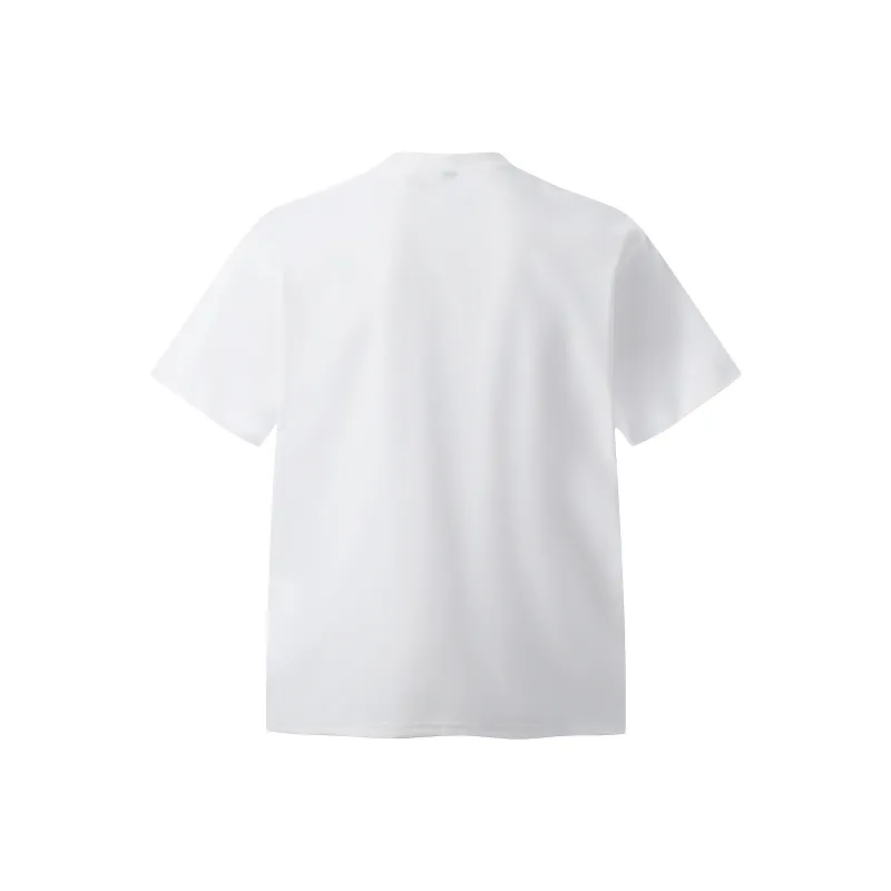 VINMUK Drop Shoulder Sleeve T Shirt Unisex White-1