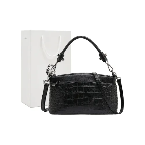 Old Man's Head Cow Leather Crossbody Bag Regular Men's Gray/Black