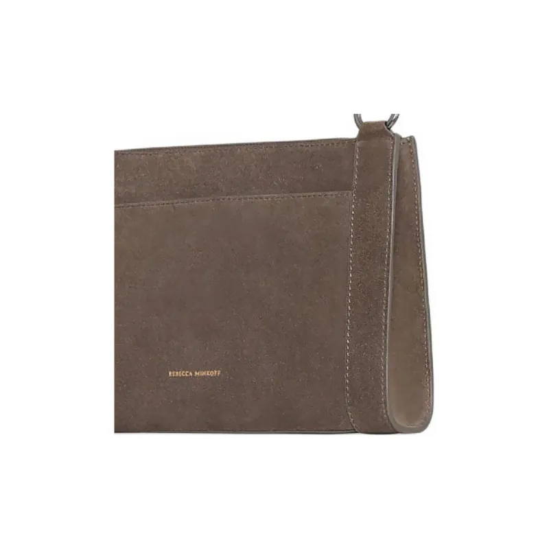 REBECCA MINKOFF Suede Shoulder Bag Crossbody Bag Women's Brown-3