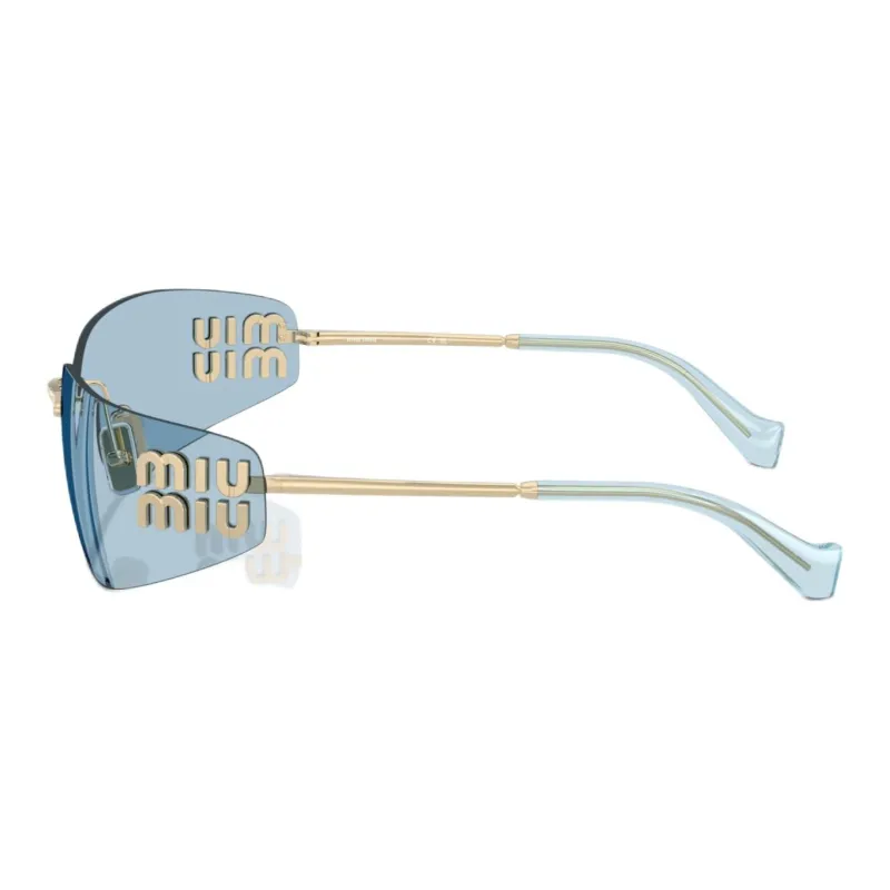 MIU MIU Metal Irregular Shape Sunglasses Women's Gold-1