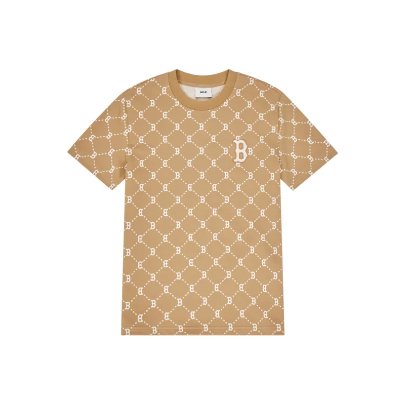 MLB MONOGRAM Reading Collection T-Shirt Unisex Light Camel-0