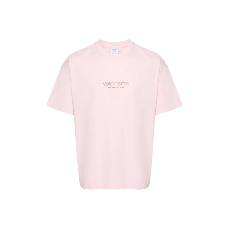 Vetements T-Shirts Men Pink-0
