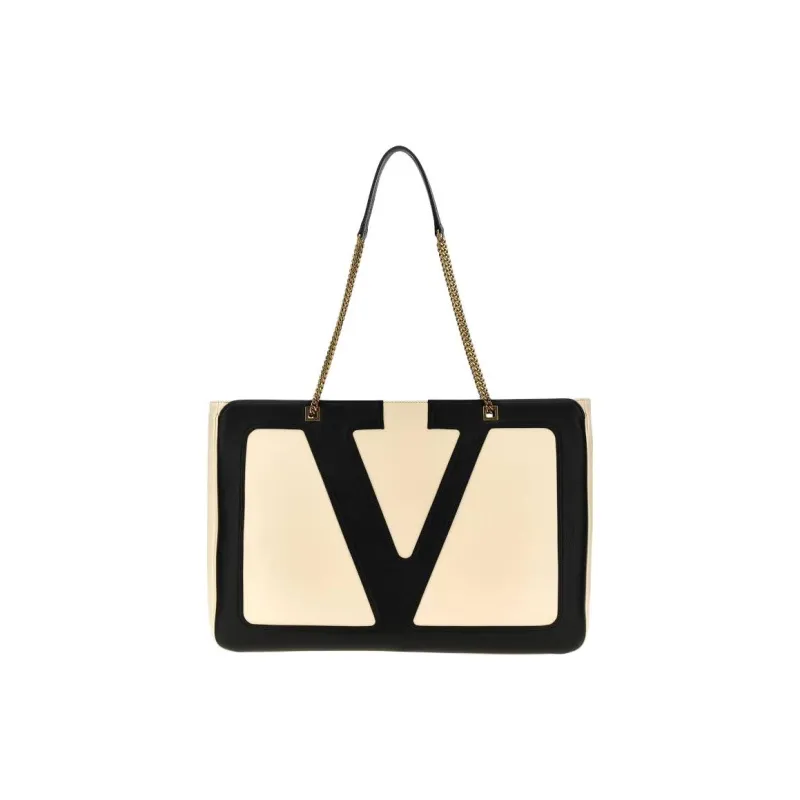 Valentino GARAVANI Sheepskin Tote Bag Shopping Bag Shoulder Bags Regular Women's White & Black-0