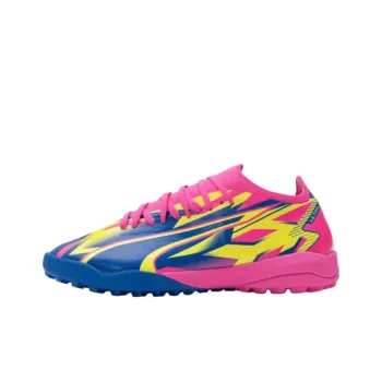 PUMA Ultra Match Anti Slip Wear Resistant Soccer Shoes Men's Pink Blue Yellow