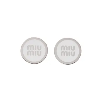 MIU MIU Metal Clip On Earrings Women's White