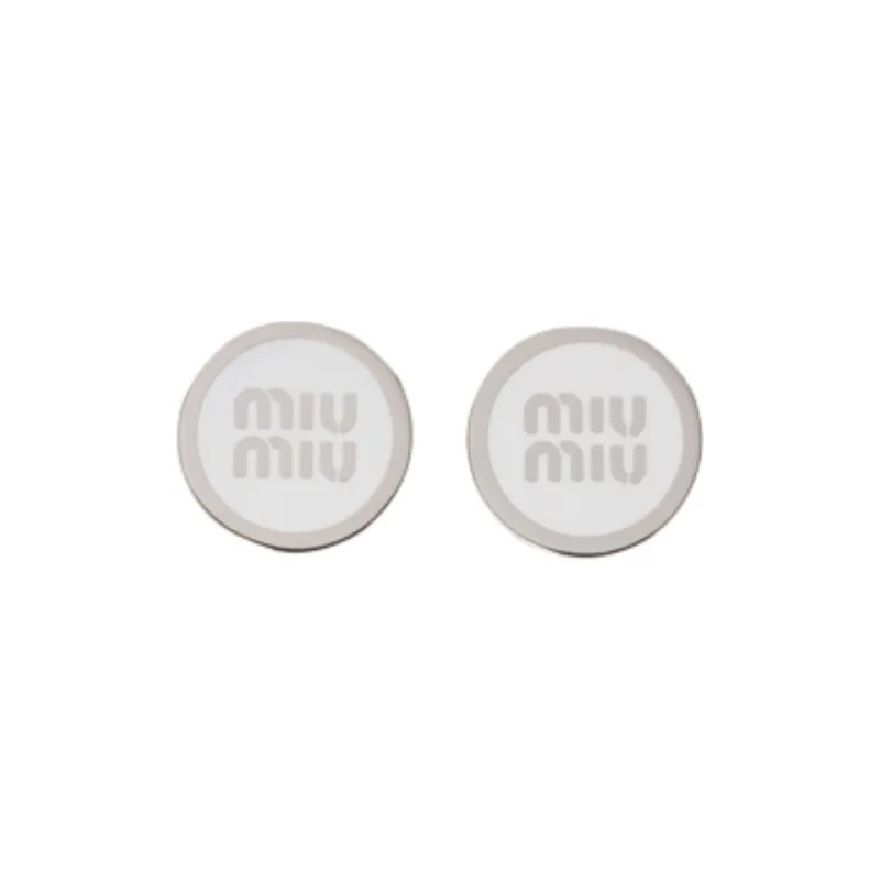 MIU MIU Metal Clip On Earrings Women's White-0