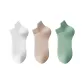 MYT-199 Breathable Ankle Socks 3 Pack (White/Khaki/Light Green)