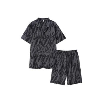 Sha Qian Pajama Set Men's Dark Gray