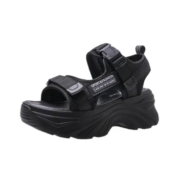 AJPAP Beach Sandals Women's Black Beige