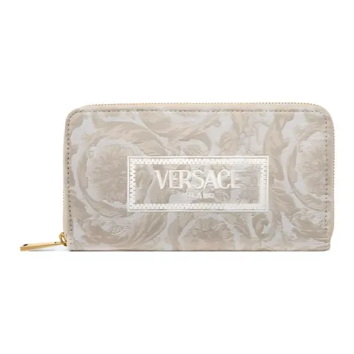 VERSACE Barocco Canvas Wallet Women's Beige