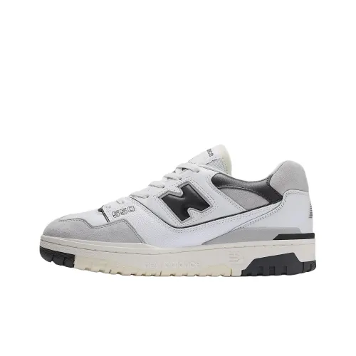New Balance NB 550 Anti Slip Wear Resistant Low Top Skateboard Shoes Men's White Black Gray