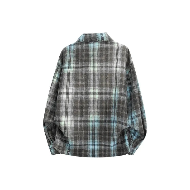 BTR Shirt Unisex Blue Brown Plaid-1