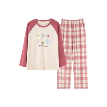 MIIOW Pajama Set Women's White Pink