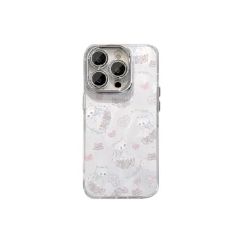Sopi Acrylic Material Heart Kitten Phone Cases Compatible With IPhone 16/15 Pro Max/Apple 13/14 Pro Max Collection