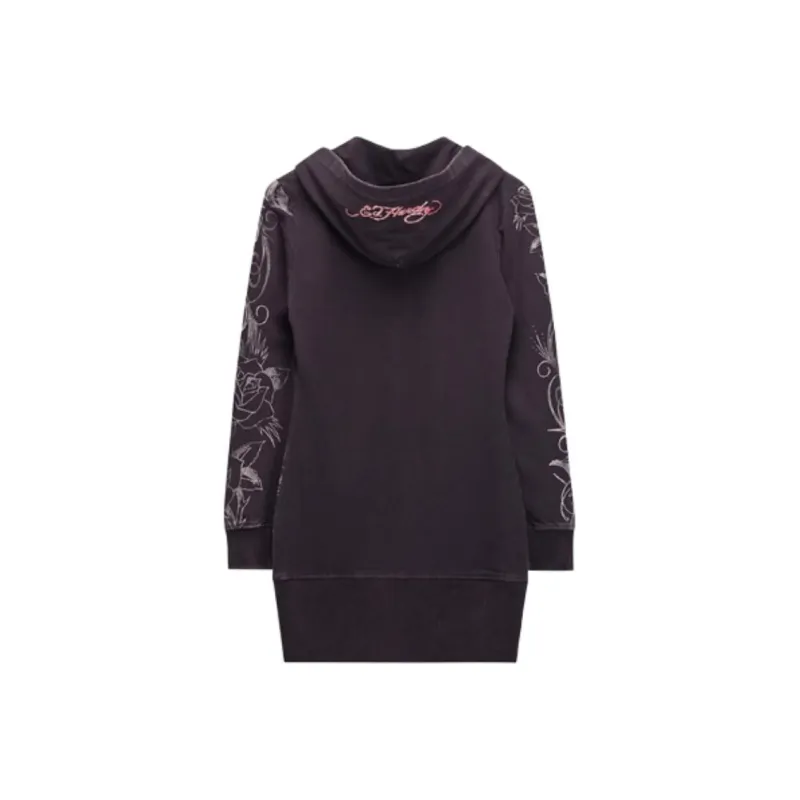 Ed Hardy Long Sleeved Dresses Women's Black-1