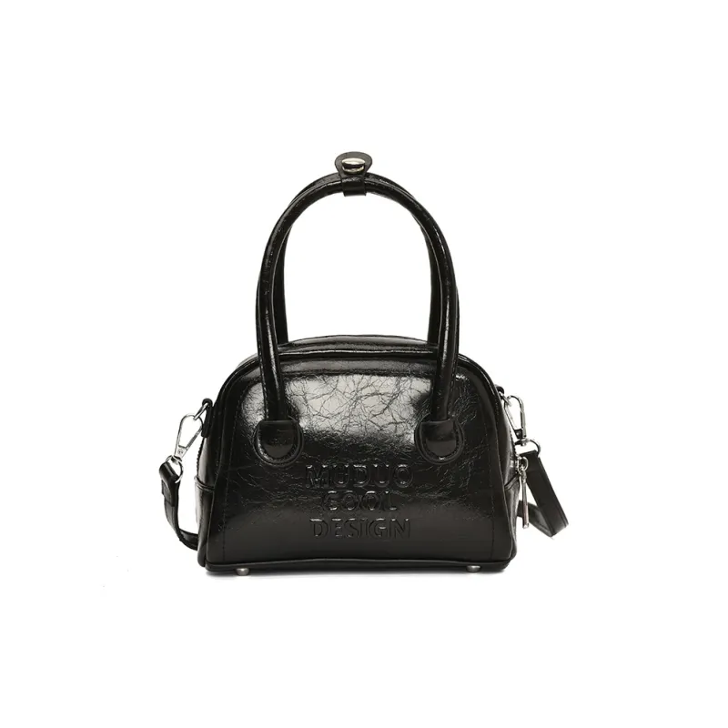 ROUNDOT PU Handbag Women's Silver/Black-8