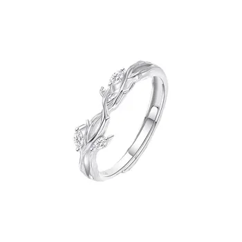 Lao Feng Xiang Natural Processed 999 Fine Silver Rings Women's