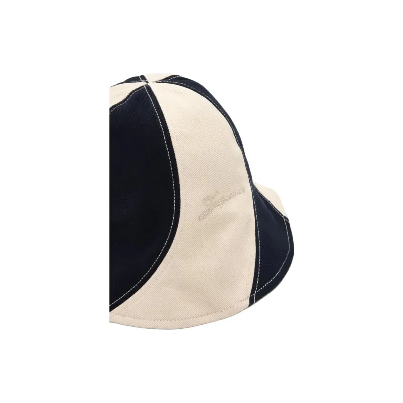 Jacquemus Logo Embroidered Striped Bucket Hat-2